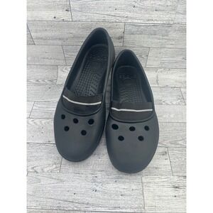 Crocs Women Size 8 Black Slip On Loafer Flats Comfort Shoes